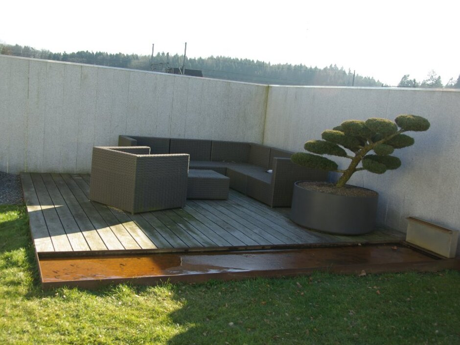 Holz, Holzdeck, Garten, Umänderung, Pool, Sitzplatz